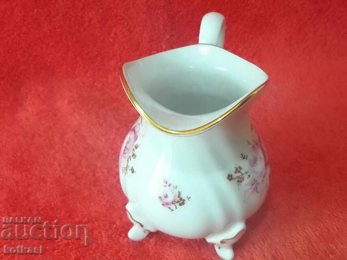 Old porcelain jug WAIMAR gilded flowers handmade - 6 Old porcelain jug WAIMAR gilded flowers handmade - 6