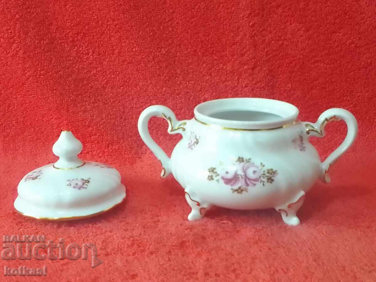 Auction  Old porcelain Cup sugar bowl dish WEIMAR Germany handmade