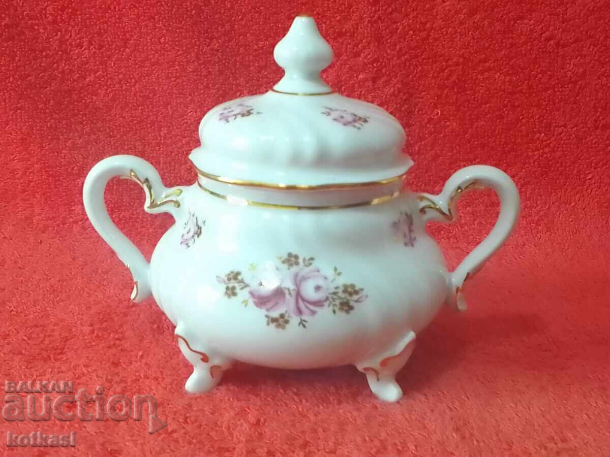 Old porcelain Cup sugar bowl dish WEIMAR Germany handmade