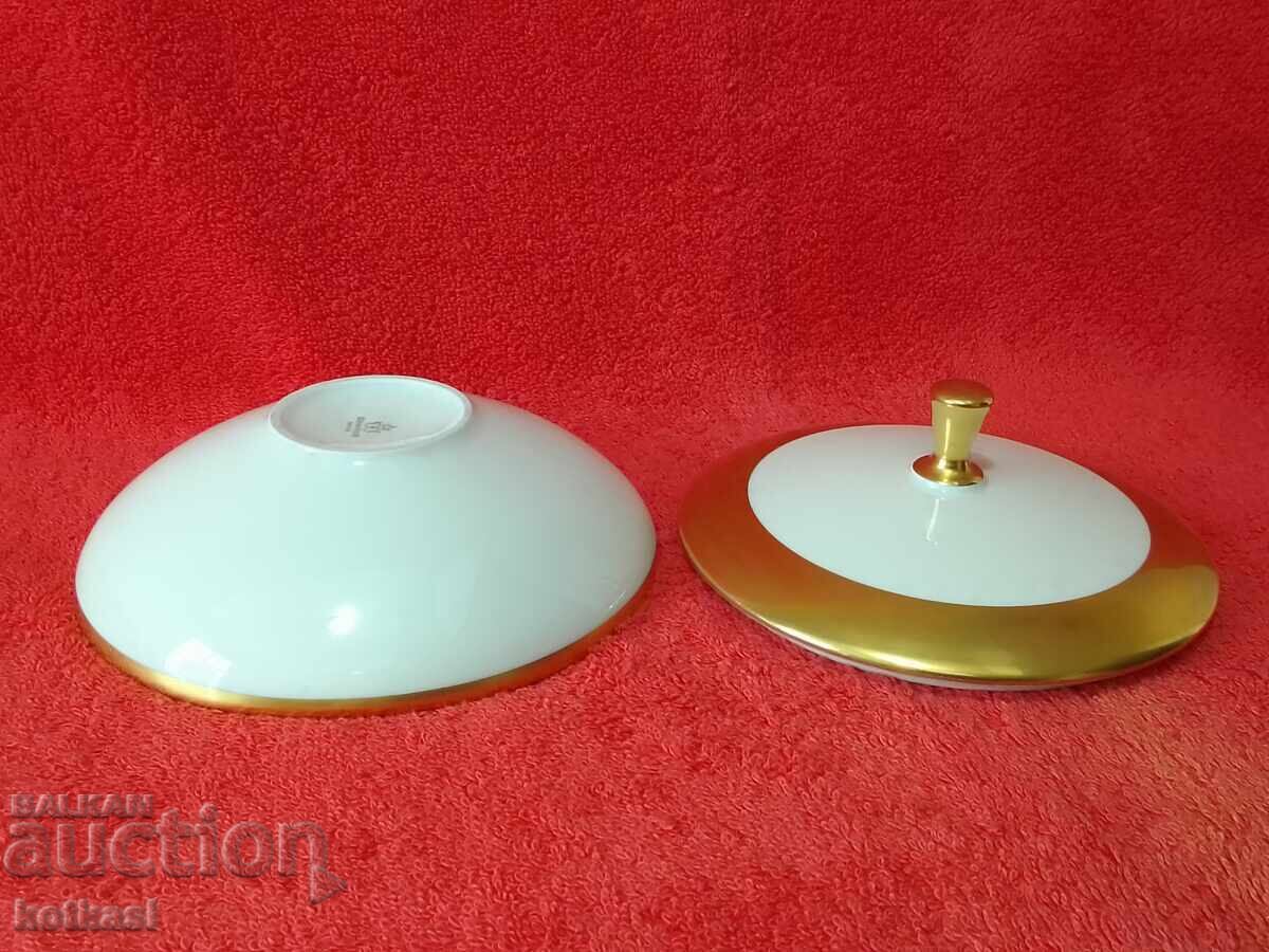 Old porcelain dish bowl with lid gold rim Efchenbach - 7 Old porcelain dish bowl with lid gold rim Efchenbach - 7