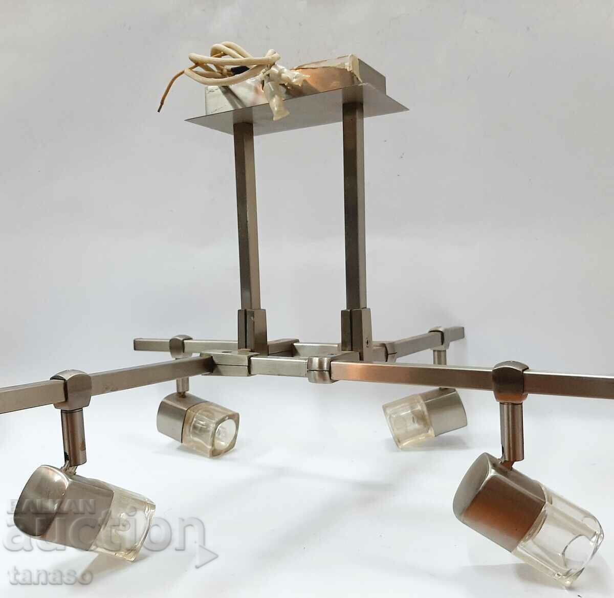 Stainless steel chandelier, 4 lamps, minion bulbs (7.5) - 6