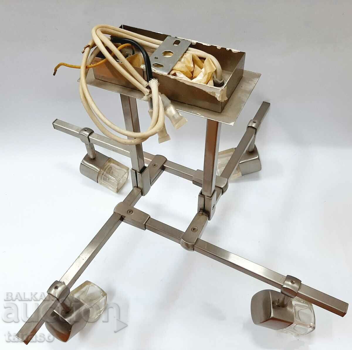 Stainless steel chandelier, 4 lamps, minion bulbs (7.5) - 7