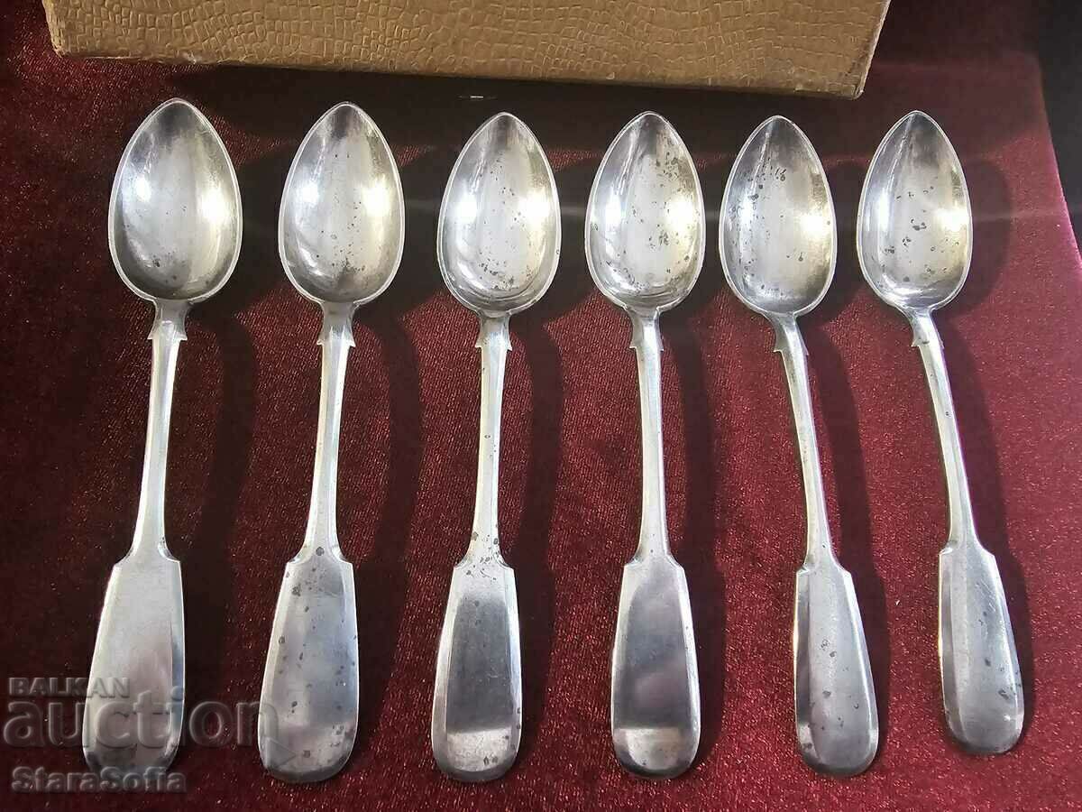 SILVER SPOONS Czarist Russia SILVER 84 with price 750.00 BGN | € 383.47 SILVER SPOONS Czarist Russia SILVER 84 with price 750.00 BGN | € 383.47