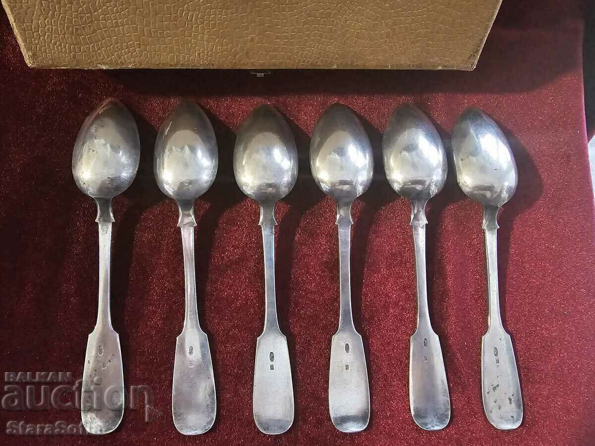 Auction SILVER SPOONS Czarist Russia SILVER 84 Auction SILVER SPOONS Czarist Russia SILVER 84