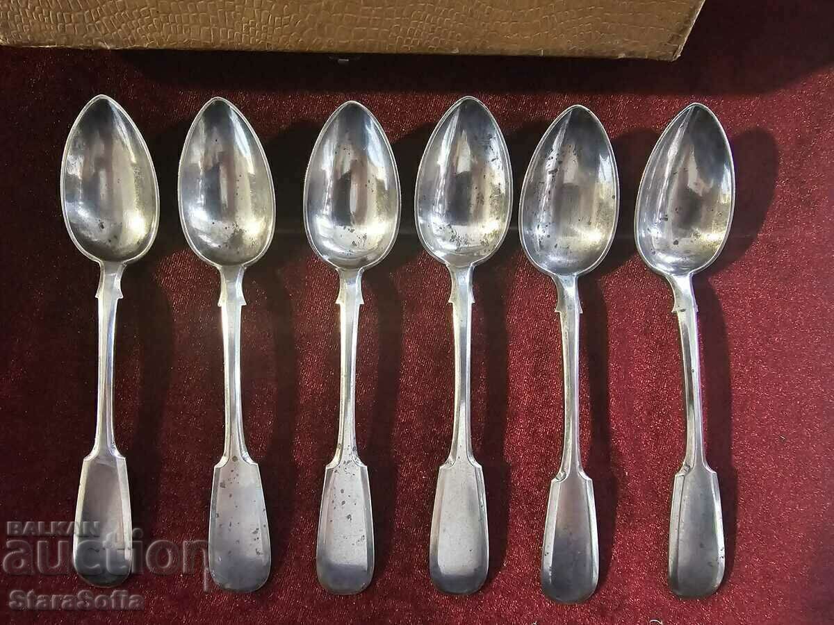 SILVER SPOONS Czarist Russia SILVER 84 - 7 SILVER SPOONS Czarist Russia SILVER 84 - 7