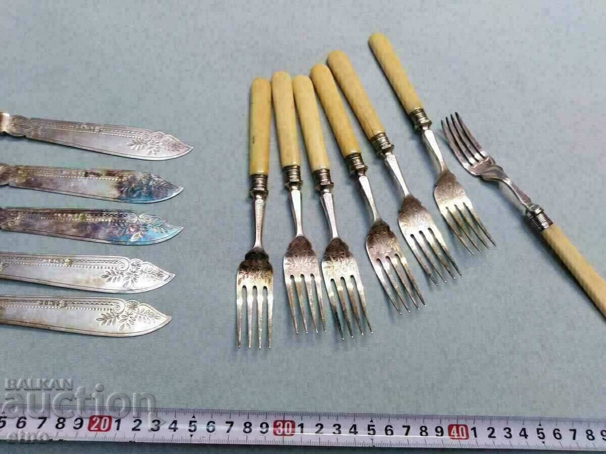 BEAUTIFUL VINTAGE ENGLISH CUTLERY, knife, fork - 6 BEAUTIFUL VINTAGE ENGLISH CUTLERY, knife, fork - 6