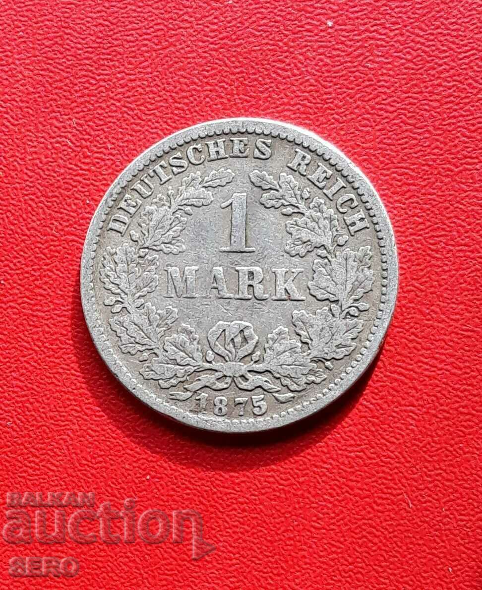 Germany-1 mark 1875 F-Stuttgart