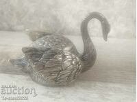 Old silver snuff box - shape of a swan