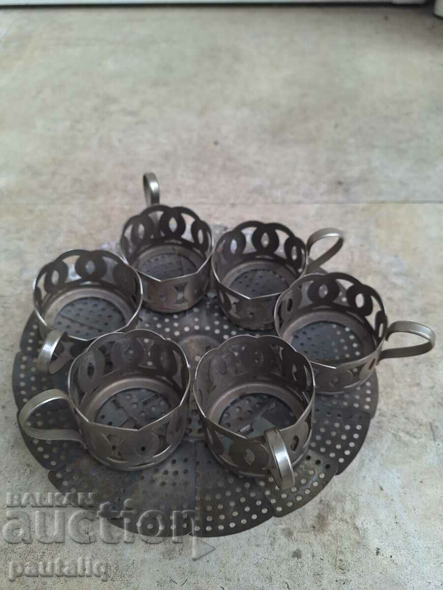 SET OF TRAY AND CUPS USSR