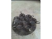 SET OF TRAY AND CUPS USSR