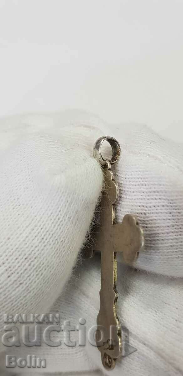 Rare Czarist Russian silver cross with enamel - 84 sample - DS - 6 Rare Czarist Russian silver cross with enamel - 84 sample - DS - 6