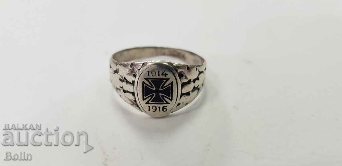 German silver military ring with iron cross 1914-1916 with price 350.00 BGN | € 178.95 German silver military ring with iron cross 1914-1916 with price 350.00 BGN | € 178.95