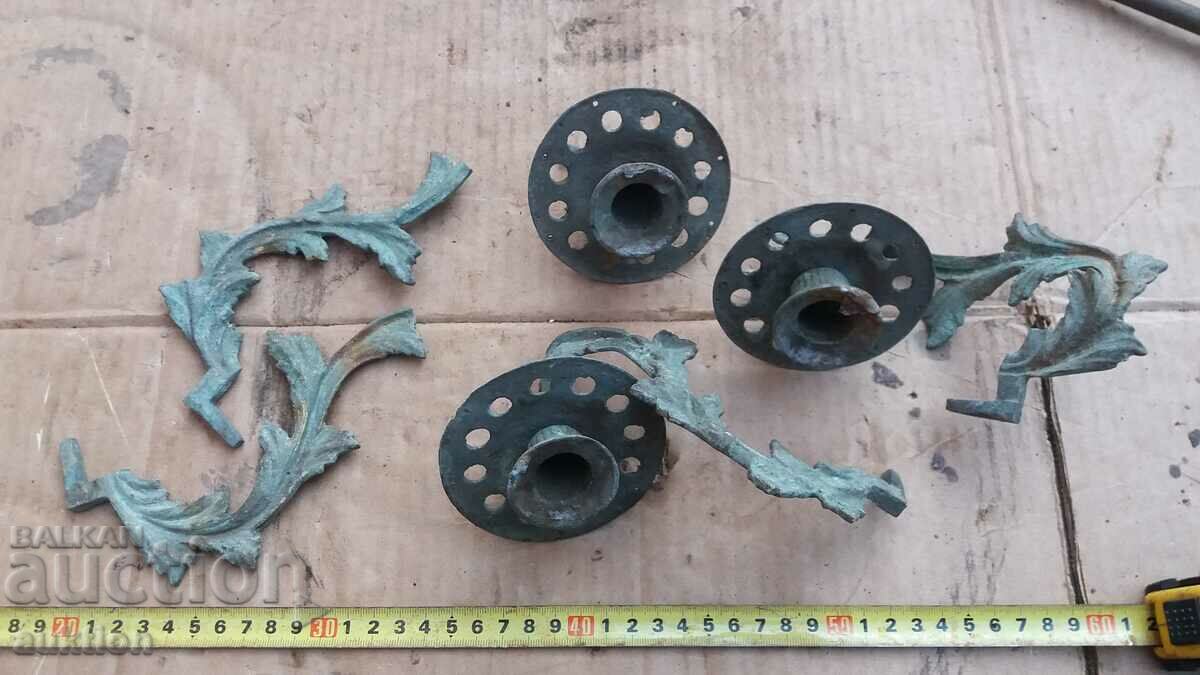 MASSIVE BRONZE PIANO WALL CANDLESTICKS - 7 MASSIVE BRONZE PIANO WALL CANDLESTICKS - 7