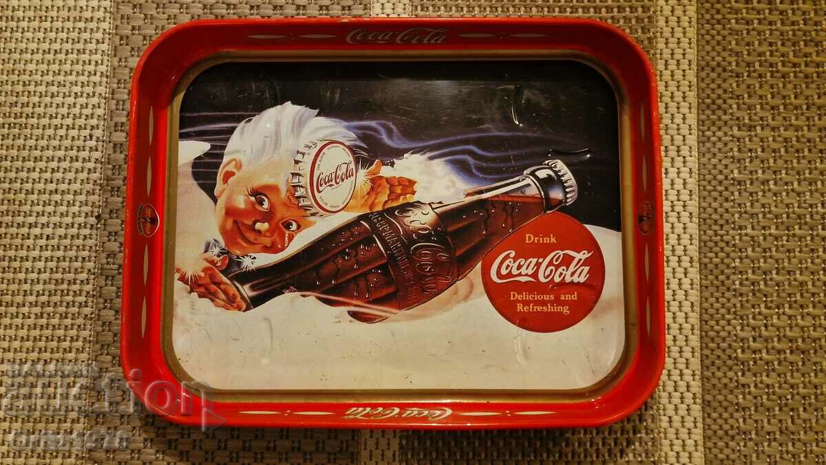 Tavă de colecție Coca-Cola vintage, Italia, marcată.