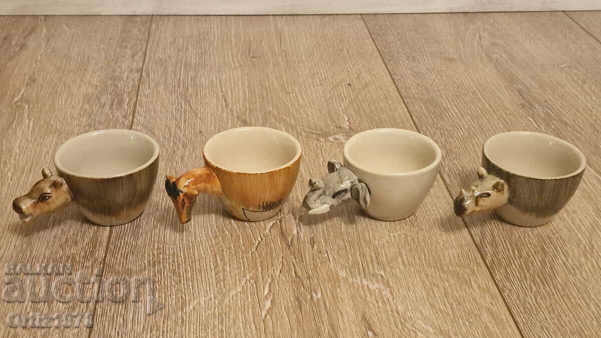 Auction Old Coffee Cups, Hand Painted, Fauna. New! Auction Old Coffee Cups, Hand Painted, Fauna. New!