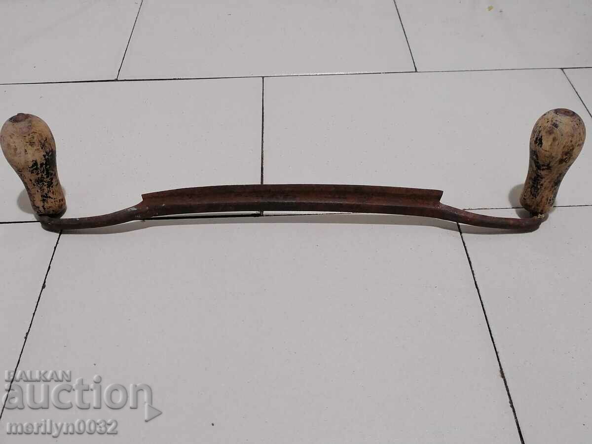 Old forged hand tool wrought iron planer wooden - 7