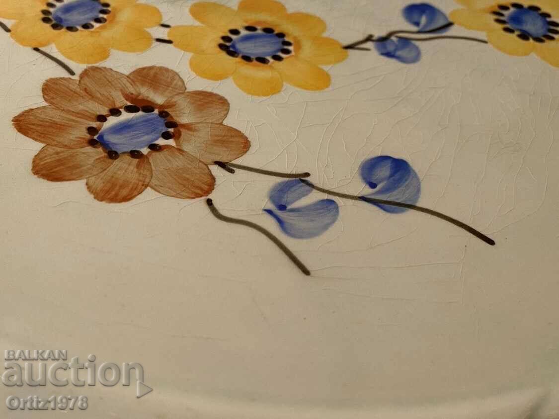 Licitație Meissen – Farfurie veche mare de portelan, 33 cm – Pictata manual.