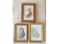 Three tapestries in frames