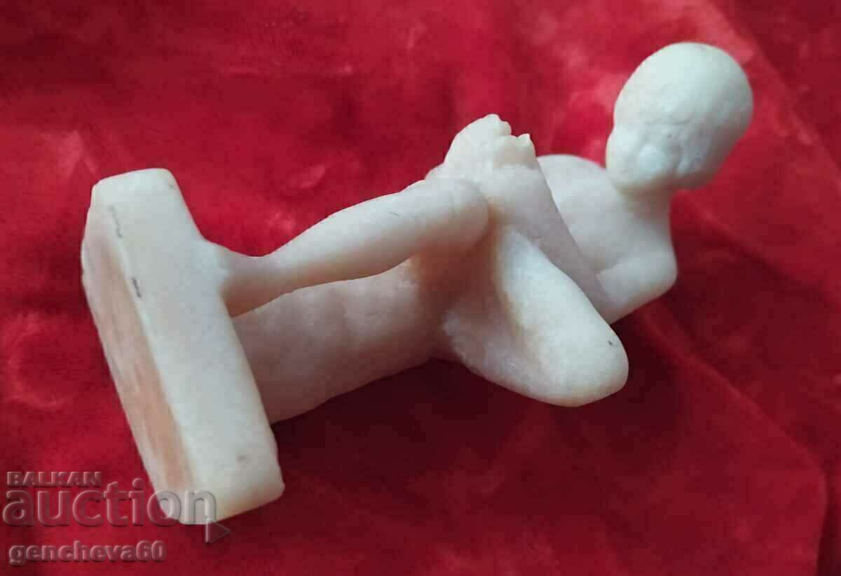 Antique Rare Alabaster Boy Sculpture - 6