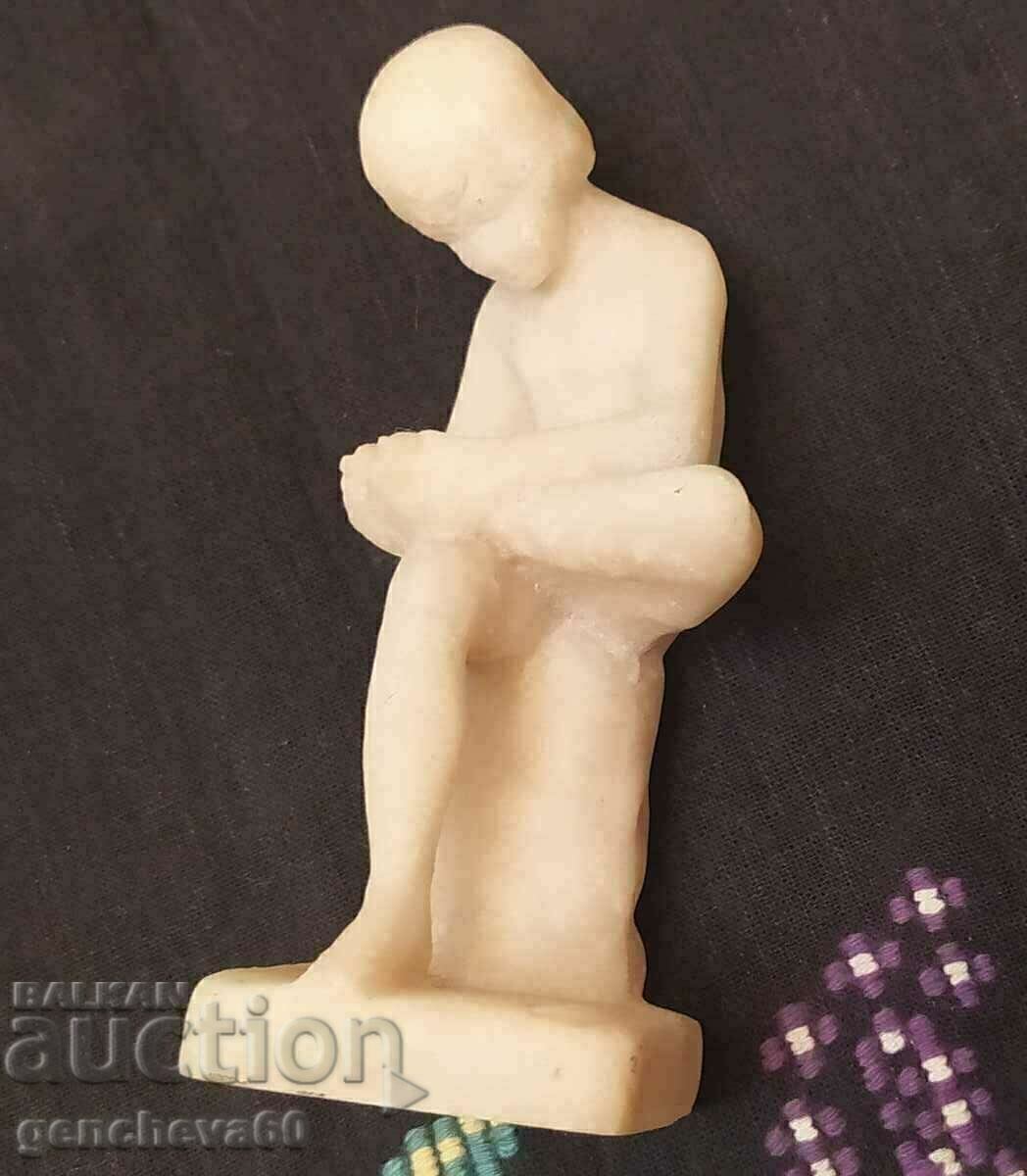 Antique Rare Alabaster Boy Sculpture