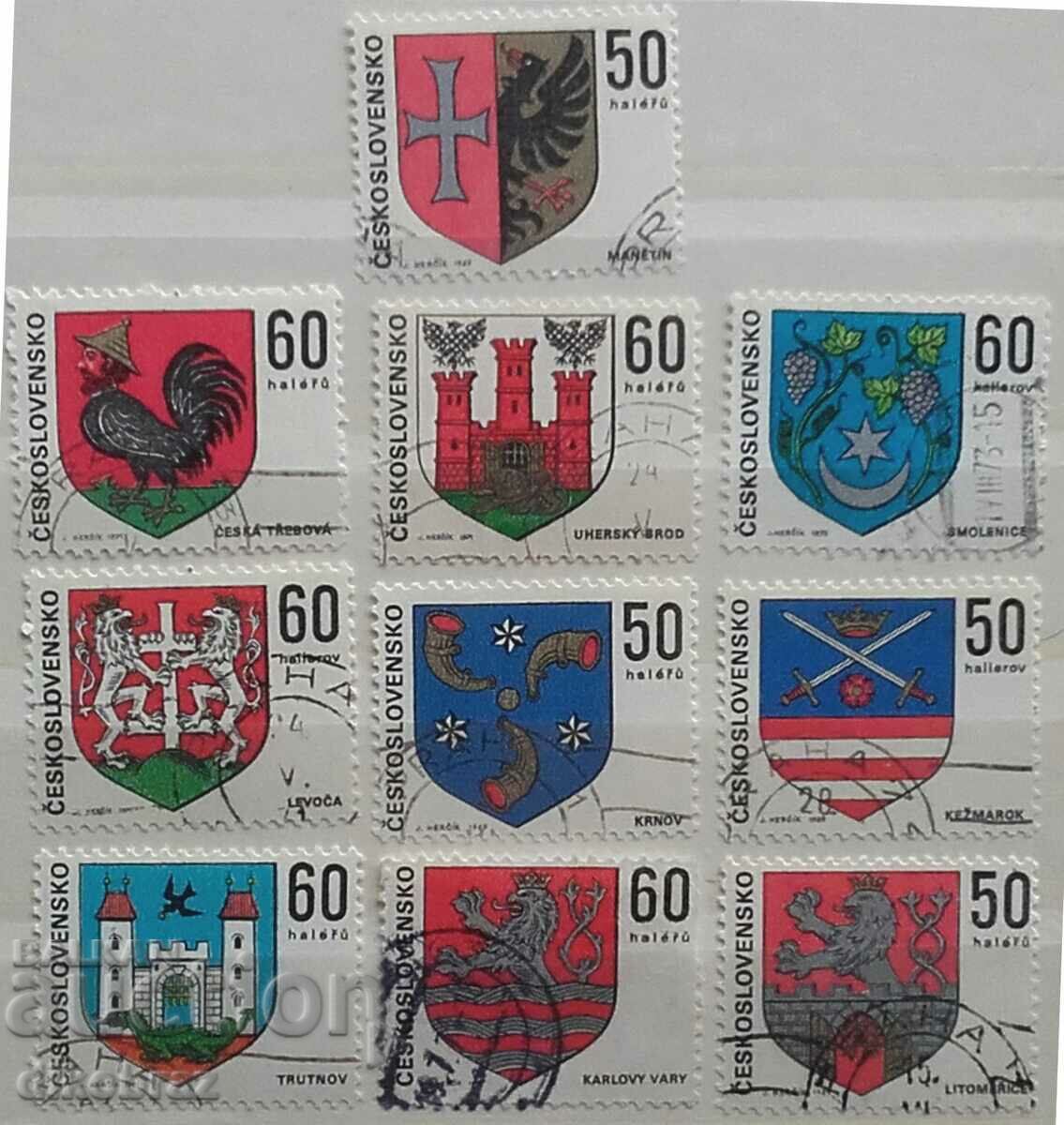 Czechoslovakia Czechoslovakia - Coats of arms of cities 1960 / 70 - for BGN
