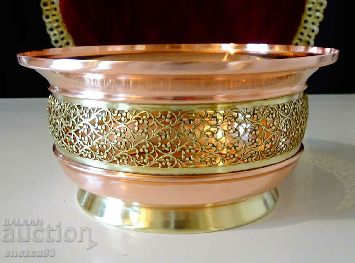 Copper vessel, filigree, gilding. with price 45.00 BGN | € 23.01 Copper vessel, filigree, gilding. with price 45.00 BGN | € 23.01