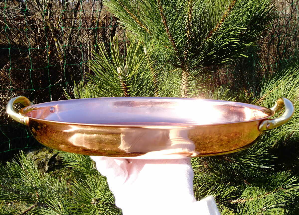 Copper tray, copper vessel for cooking and serving 1 kg.