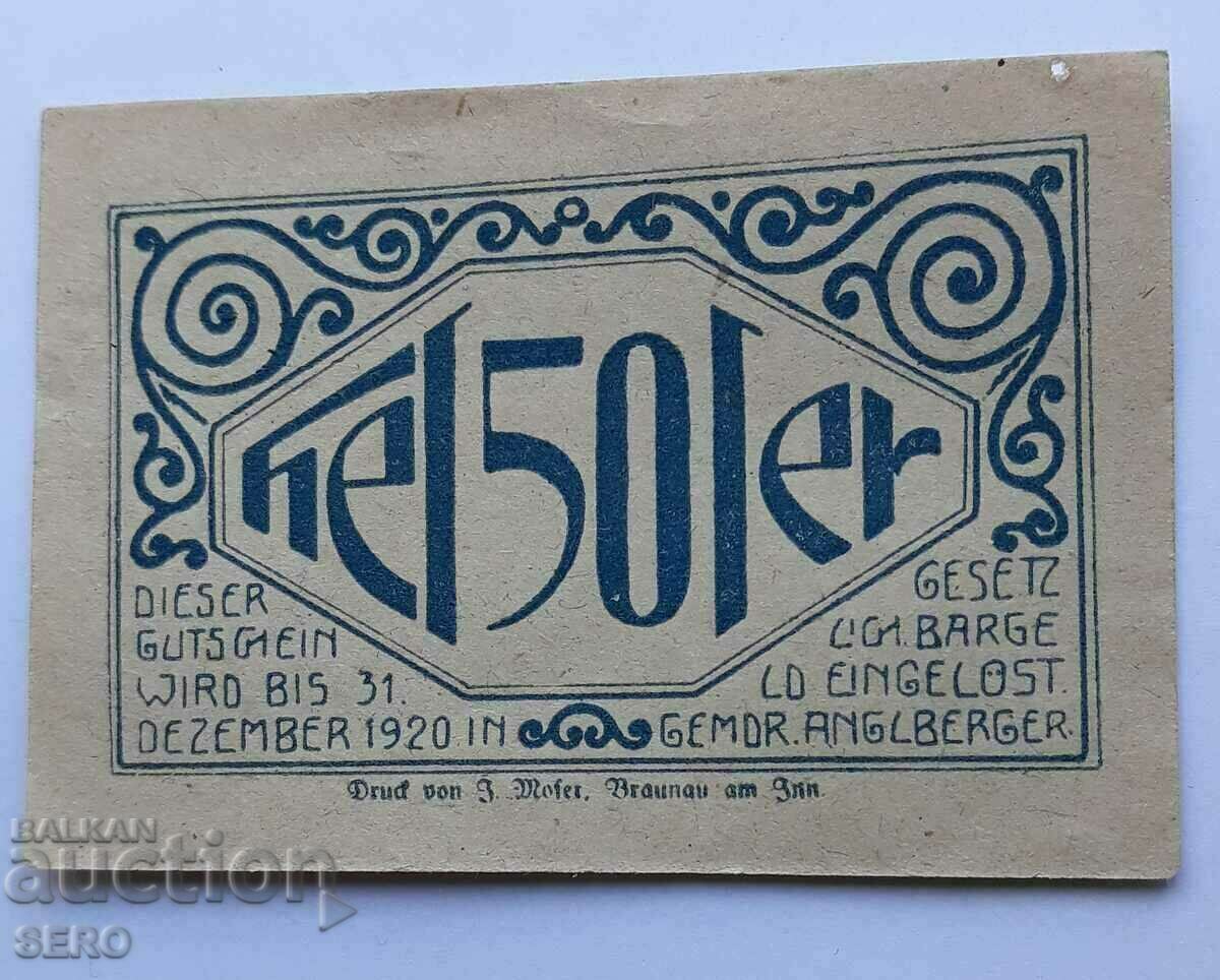 Банкнота-Австрия-Г.Австрия-Лохен-50 хелера 1920-синя