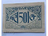 Банкнота-Австрия-Г.Австрия-Лохен-50 хелера 1920-синя