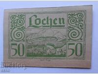 Banknote-Austria-G.Austria-Lochen-50 Heller 1920-green