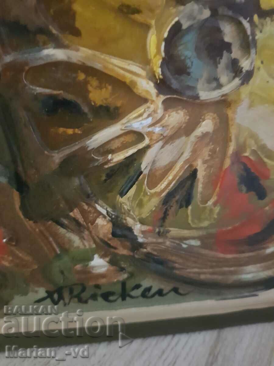 Licitație Tablou in relief pictat cu vopsele in ulei, semnat Licitație Tablou in relief pictat cu vopsele in ulei, semnat