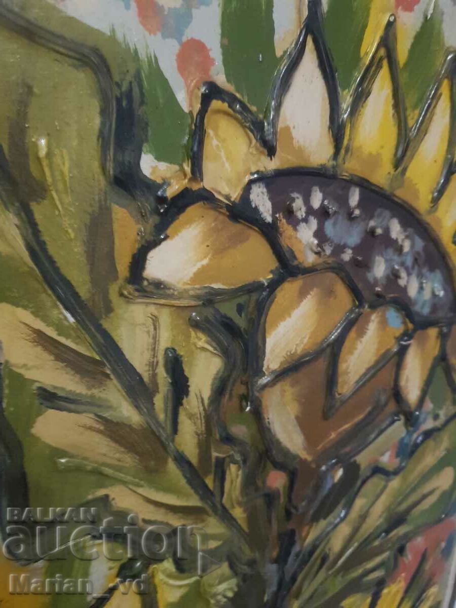 Livrarea Tablou in relief pictat cu vopsele in ulei, semnat Livrarea Tablou in relief pictat cu vopsele in ulei, semnat