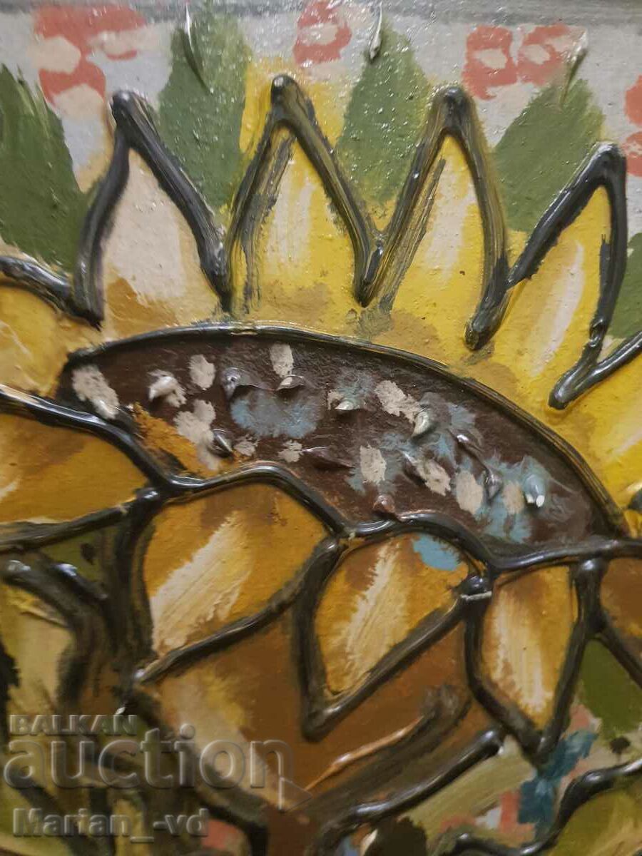 Tablou in relief pictat cu vopsele in ulei, semnat - 7 Tablou in relief pictat cu vopsele in ulei, semnat - 7