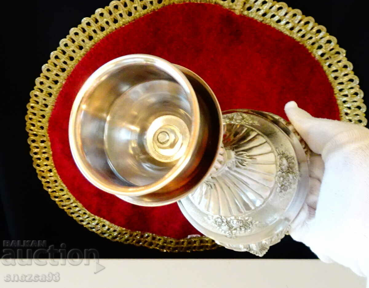 Silver-plated candlestick, baroque. - 5 Silver-plated candlestick, baroque. - 5