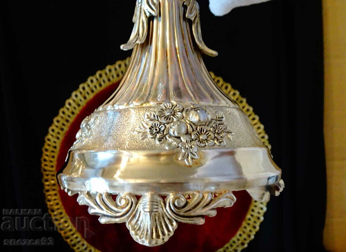 Silver-plated candlestick, baroque. - 6 Silver-plated candlestick, baroque. - 6