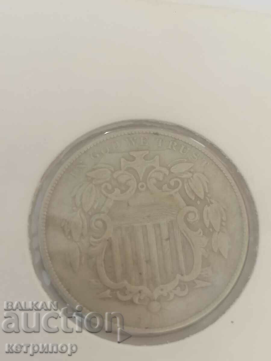 US 5 Cent 1868 Nickel with price 43.00 BGN | € 21.99 US 5 Cent 1868 Nickel with price 43.00 BGN | € 21.99