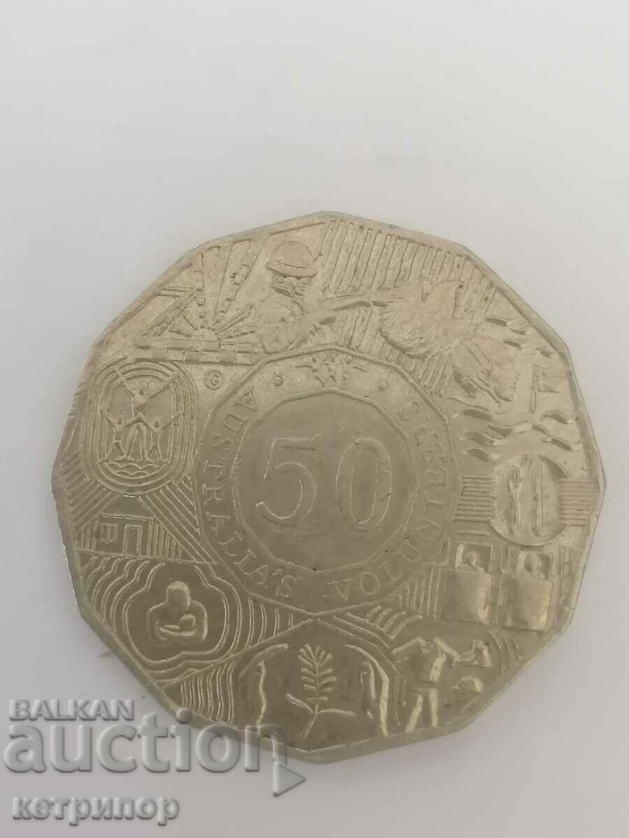 50 цента Австралия 2003 г. Никел