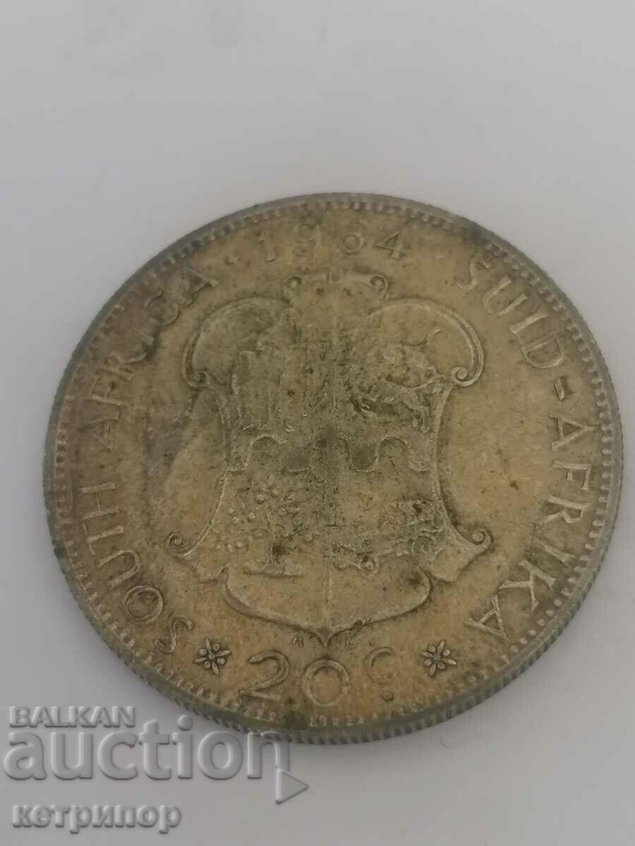20 de cenți Africa de Sud 1964 argint