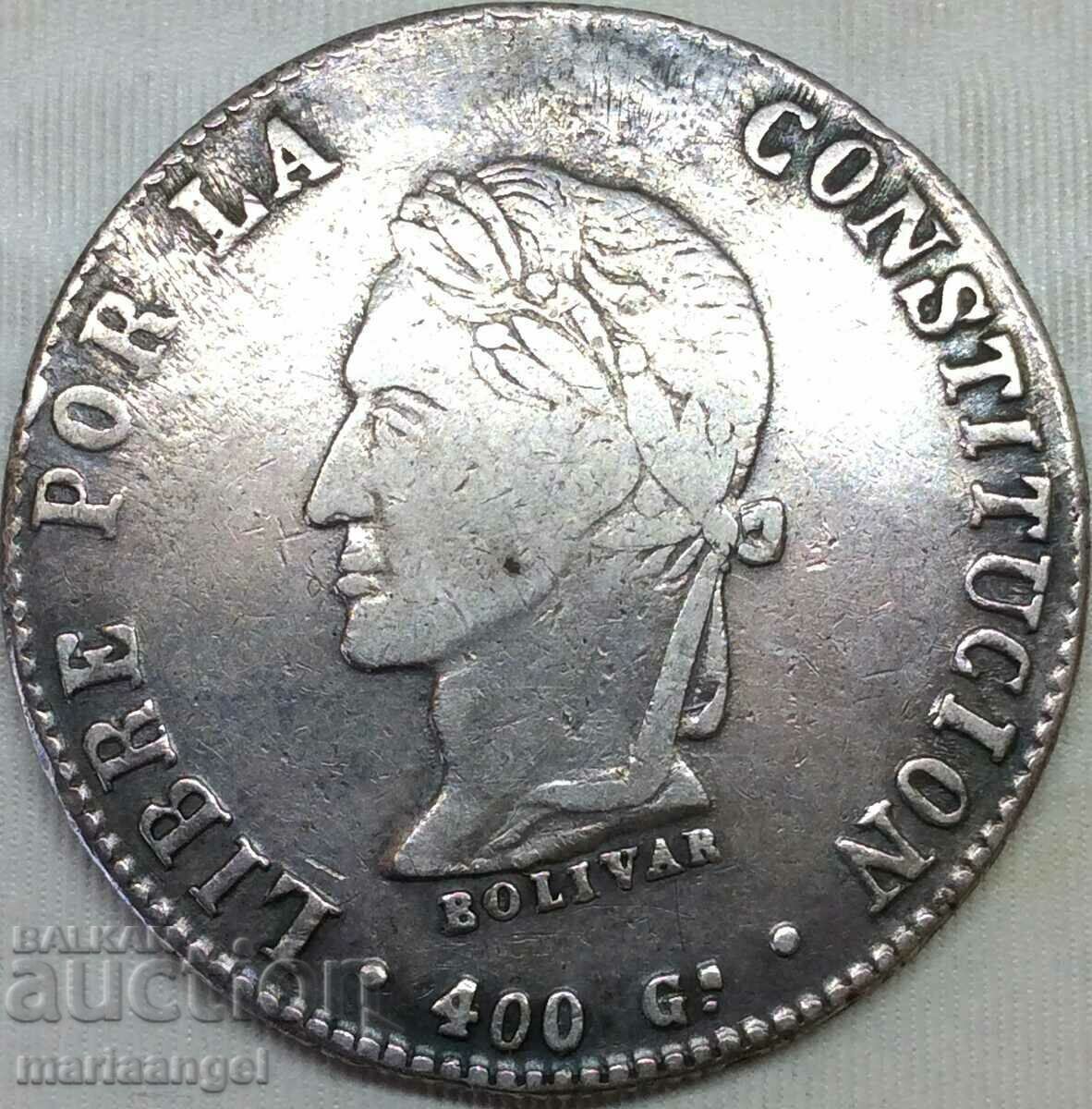 Bolivia 1863 8 sol Taler Simón Bolívar (1783-1830) silver