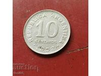 Αργεντινή 10 centavos 1952 - Ch. κρούστα, μαγνητικός