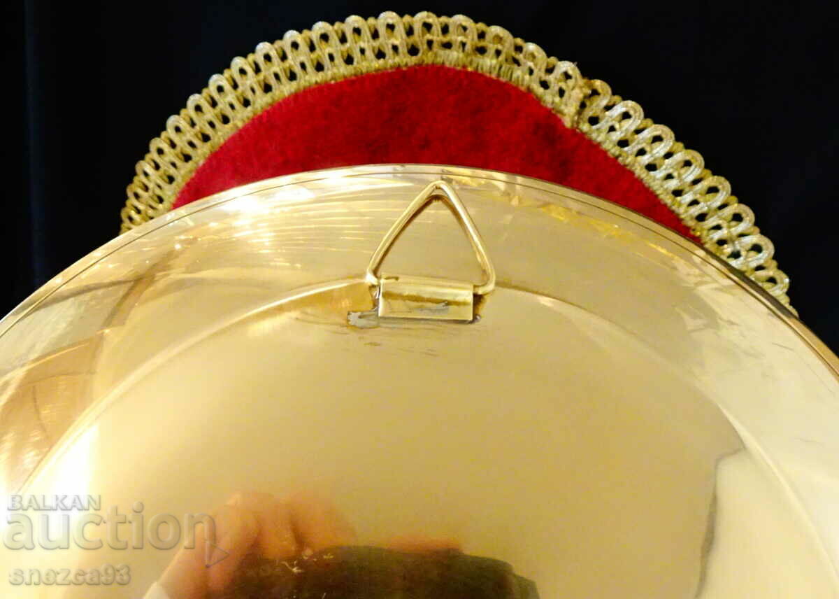 Licitație Placă, farfurie, panou din bronz cu pictură emailă cheie.