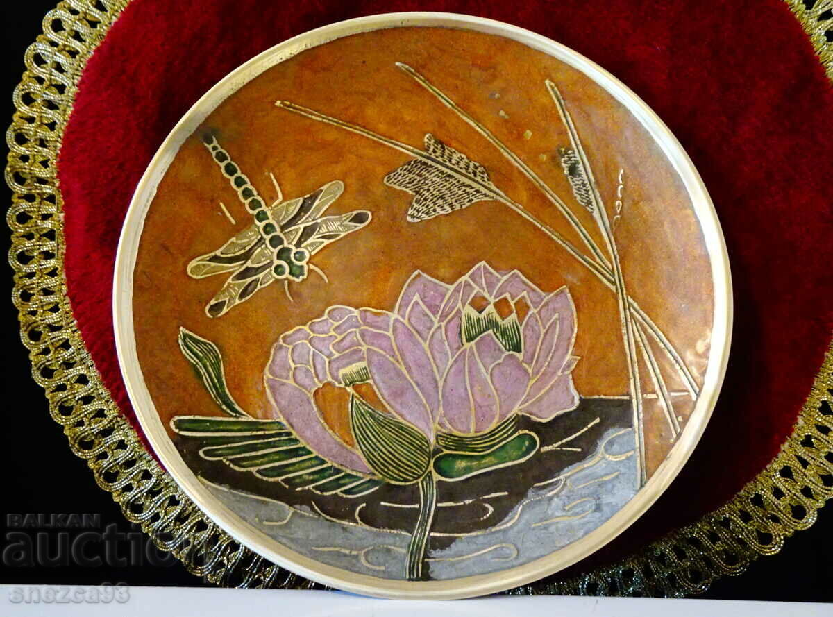 Livrarea Placă, farfurie, panou din bronz cu pictură emailă cheie.