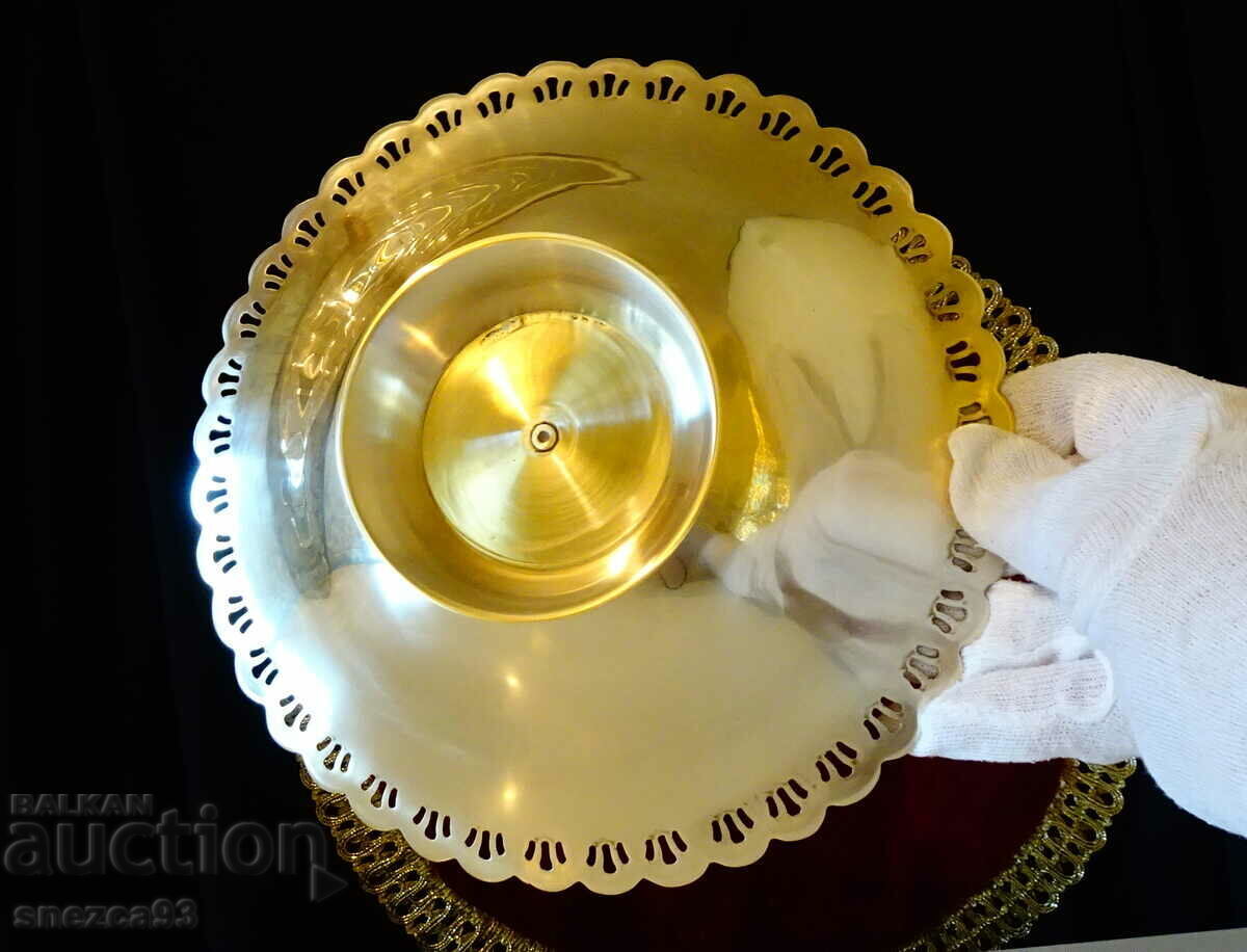 Delivery of Bronze fruit bowl, cellular enamel, swans.