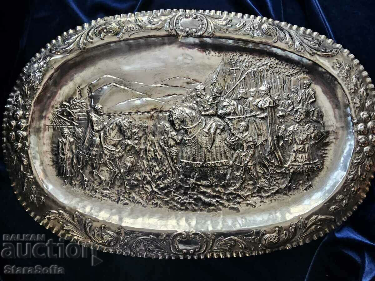 LARGE PANEL SILVER BATTLE SCENE - 5 LARGE PANEL SILVER BATTLE SCENE - 5