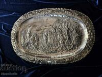 LARGE PANEL SILVER BATTLE SCENE