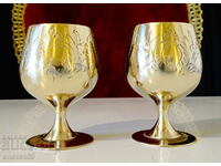 English cups, nickel silver, baroque, marked.