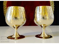 English cups, nickel silver, baroque, marked.