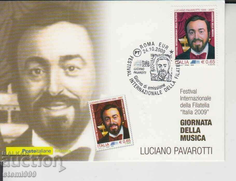 Пощенска картичка FDC Лучано Павароти
