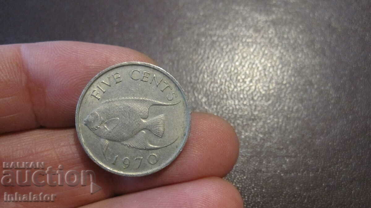 Бермуда 5 цента 1970 год