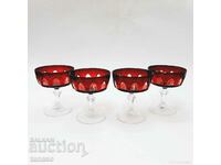 Чаши за шампанско, червен кристал (2.2)